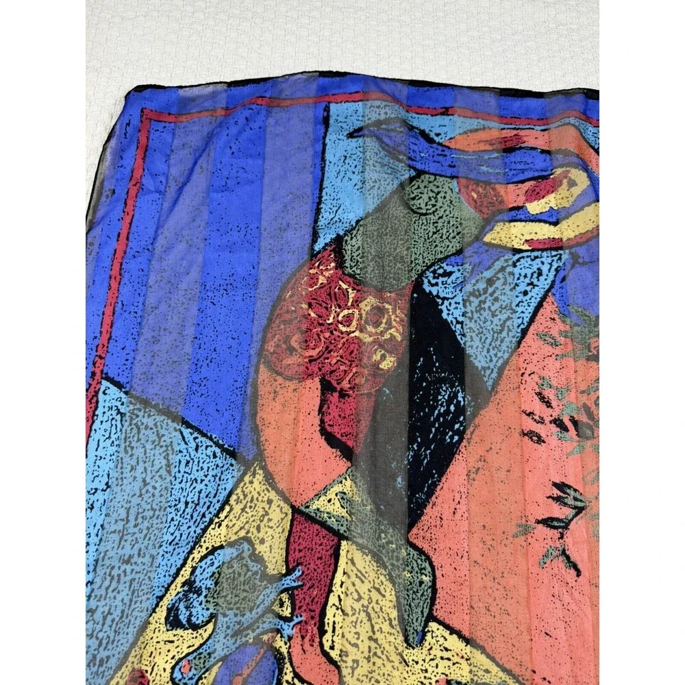 Patricia Paris SCARF Vintage‎ Painting Square Wrap Ancient Greek Fresco 34
